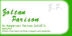 zoltan parison business card